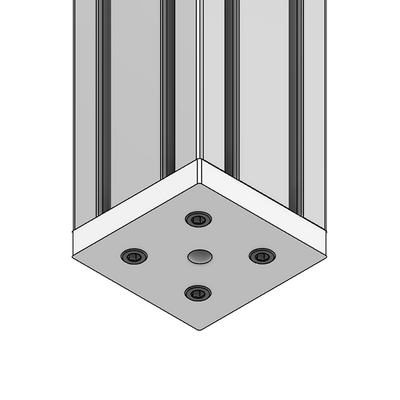 32-909038N-1SS MODULAR SOLUTIONS PNEUMATIC PLATE 90MM X 90MM WITH GASKET 3/8" NPT THREADED CENTER THRU HOLE